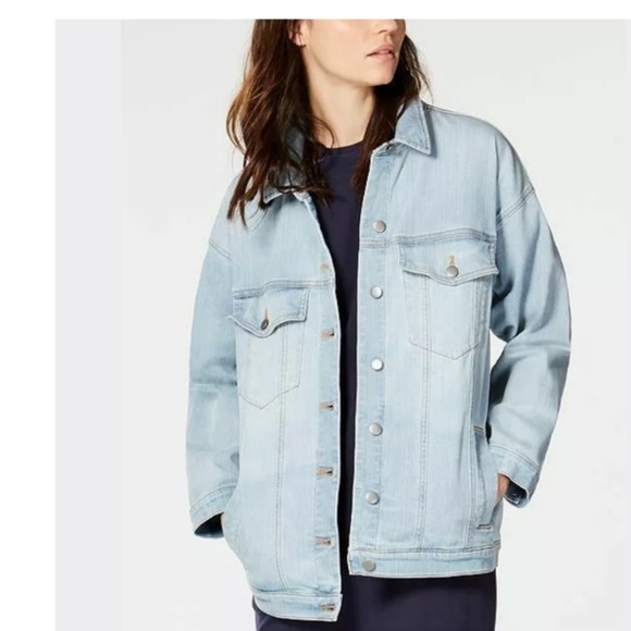 Eileen Fisher Organic Cotton Stretch Jean Jacket. - Picture 3 of 4